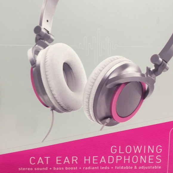 SHARPER IMAGE GLOWING CAT EAR HEADPHONES - Picture 2 of 5